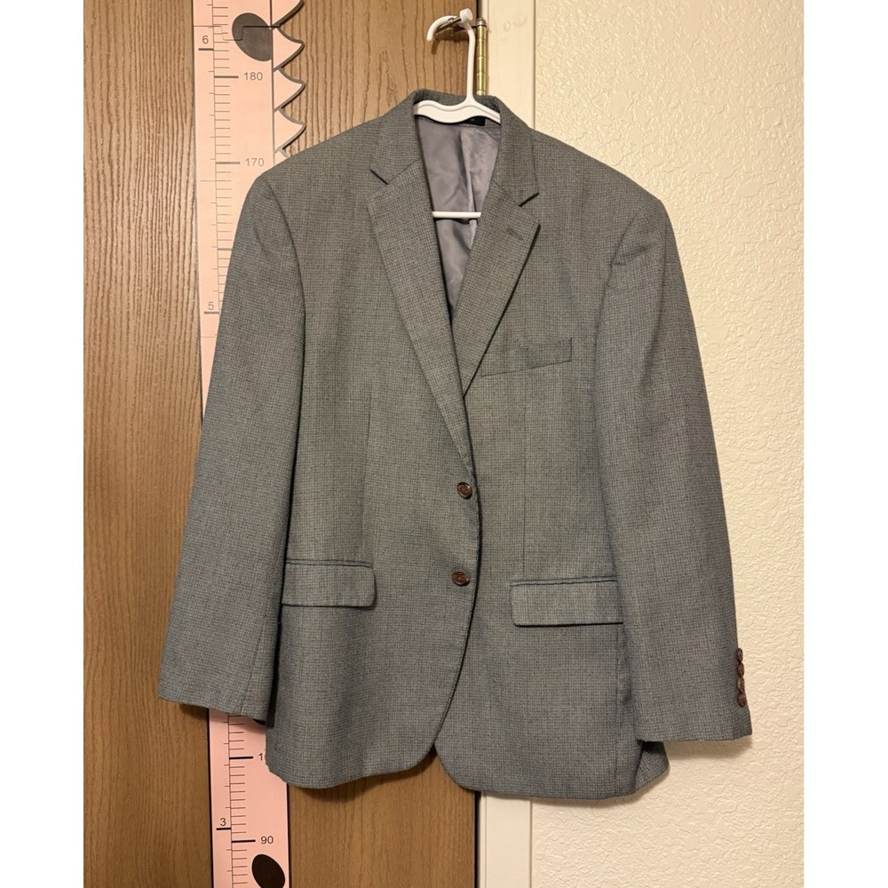 Lauren Ralph Lauren Men's Gray Check Blazer Sport Coat 2 Button Size 40S Short
